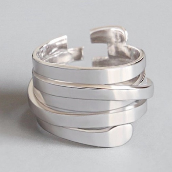 ¥ NEW 925 STERLING SILVER INFINITY ADJUSTABLE RING - Picture 1 of 4